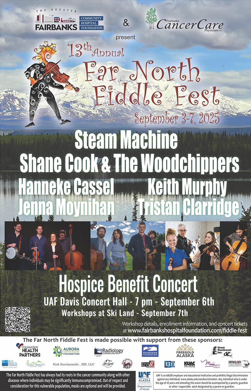 promotional graphic for Far North Fiddle Fest