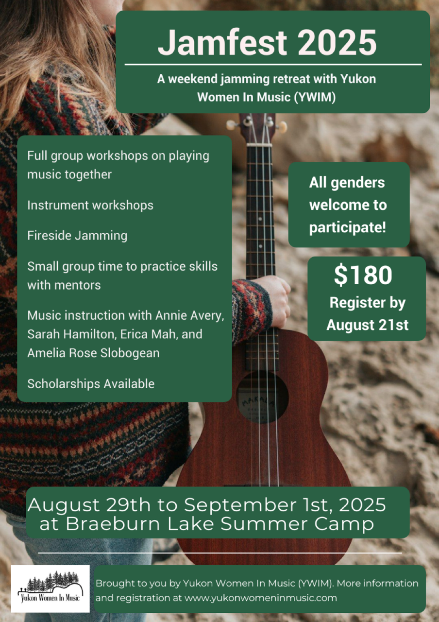 promotional graphic for the Yukon Women in Music’s Jamfest 2025