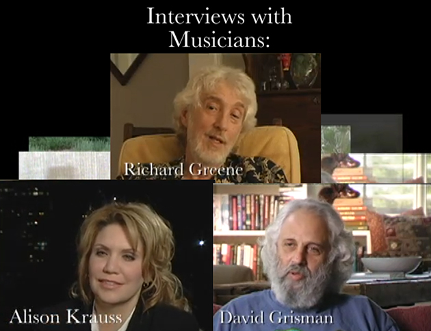 still from the documentary film “The Tao of Bluegrass” showing musicians interviewed for it
