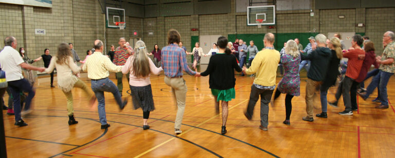 Dancing at the 2025 Anchorage Folk Festival’s Barn Dance